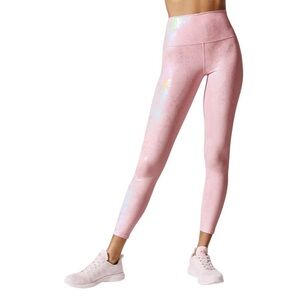Carbon38 Metallic Snake High Rise 7/8 Legging Pink Shine Snake Print Sz S